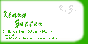 klara zotter business card